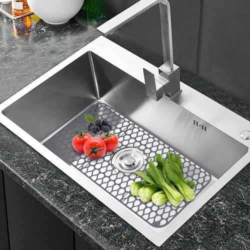 Sink Mat Sink Protectors for Kitchen Sink By Better Housewares Wok Stand Strong Adsorption And Skid Resistance PVC Free Silicone Sink Mat