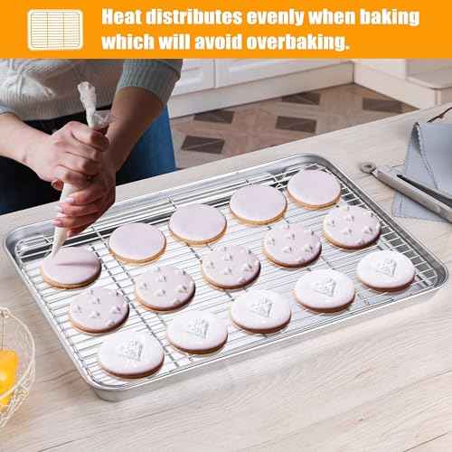 20x14 Inch XL Stainless Steel Baking Sheet with Cooling Rack Set (10 Count)