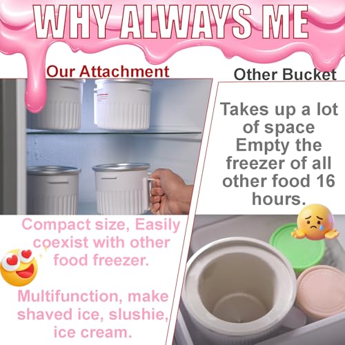 Shaved Ice Attachment and 2 Pack Ice Cream Maker Attachment Set Fit for KitchenAid Stand Mixer
