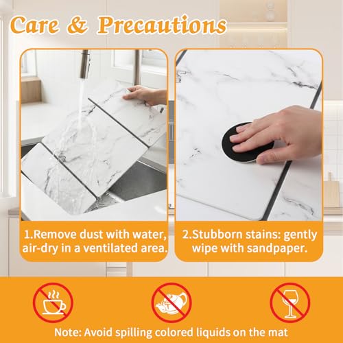 Stone Dish Drying Mat for Kitchen Counter