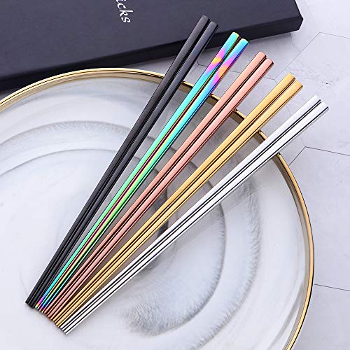 5 pair Colorful Stainless Steel Chopsticks