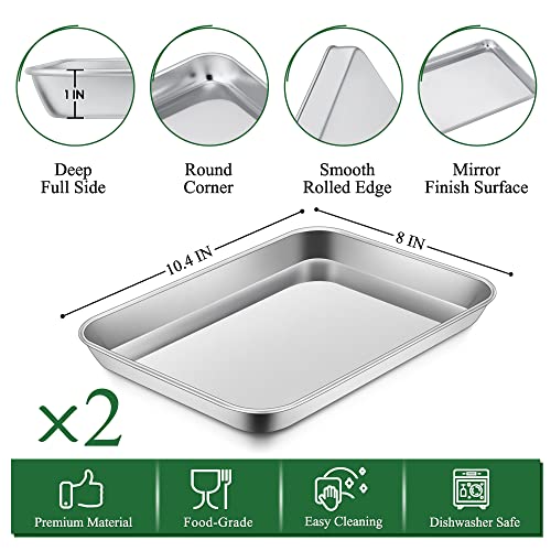 10.4 Inch Toaster Oven Pan Tray with Wire Rack