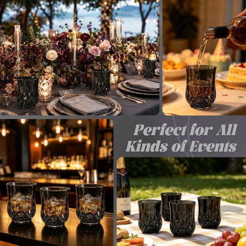 40 Pack Plastic Stemless Wine Glasses (40 Count)