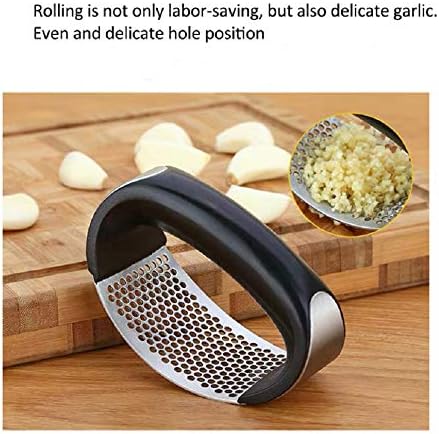 Garlic press kitchen tool garlic peeler stainless steel professional ginger crusher ergonomic labor-saving crusher (S) - Culinary Roots