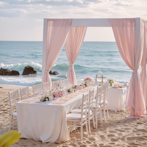 100pcs Pink Plastic Plates with Gold Beads Plastic Wedding Plates (100 Count)
