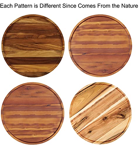 10" Two Tier Acacia Wood Lazy Susan Organizer Kitchen Turntable for Cabinet Pantry Table Organization