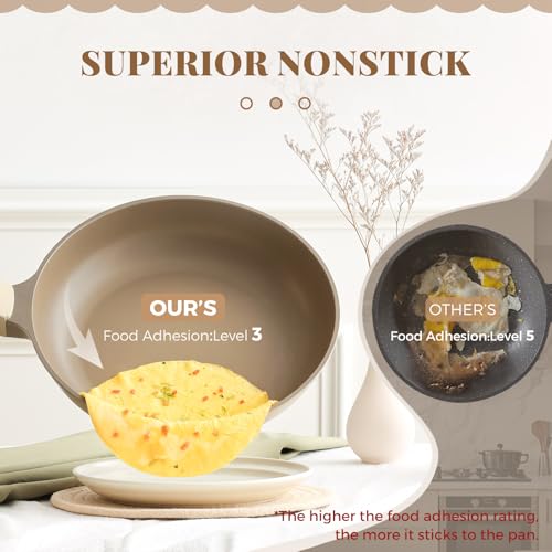 Nonstick Deep Frying Pan with Glass Lid