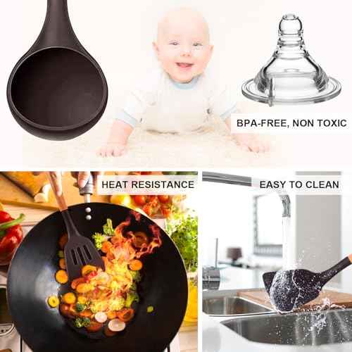 Silicone Cooking Kitchen Utensils Set (17 Count)