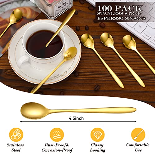 100 Pack Stainless Steel Demitasse Espresso Spoons (100 Count)