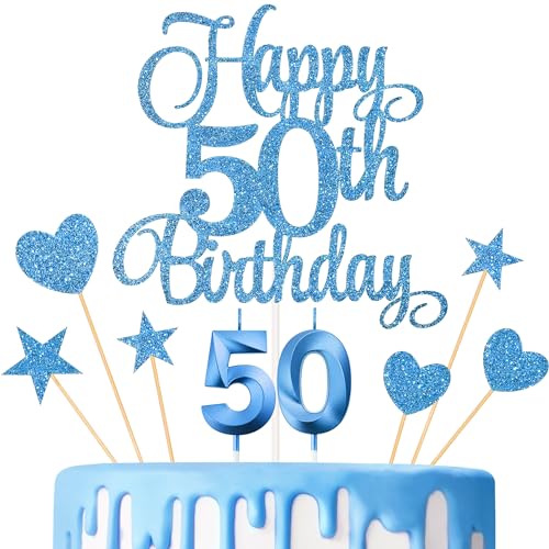 50th Birthday Cake Decorations (9 Count)