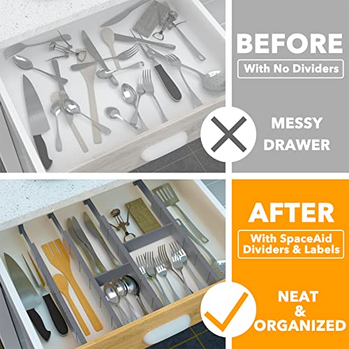 Bamboo Drawer Dividers with Inserts and Labels
