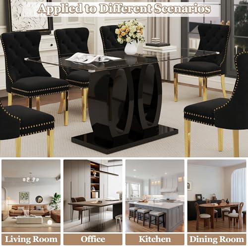 63" Glass Dining Table Set for 6 (7 Count)