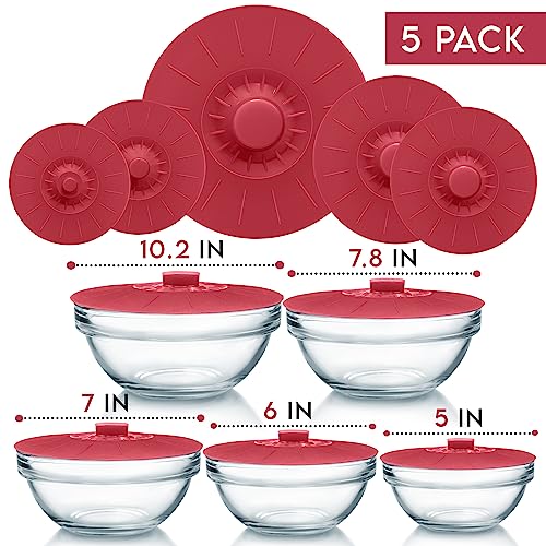 Silicone Bowl Lids Red (6 Count)