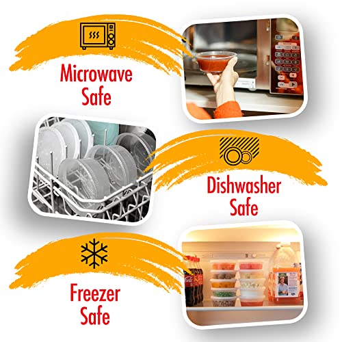 8oz-Deli Containers with Leakproof Lids-50 Pack BPA-Free Plastic Microwaveable Clear Food Storage Container Premium Heavy-Duty Quality, Freezer & Dishwasher Safe (50 Count)