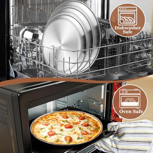 Pizza Pan, 9/10/12 Inch Stainless Steel Pizza Pans Trays Set of 3 (8.66 Count)