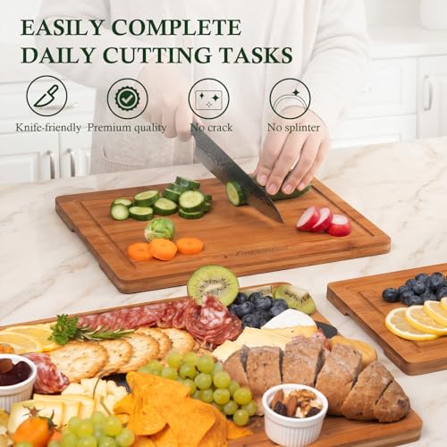 Bamboo Cutting Boards for Kitchen (3 Count)