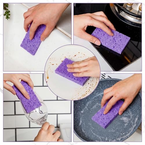 100 Pieces Compressed Wood Pulp Dish Sponges for Kitchen (100 Count)