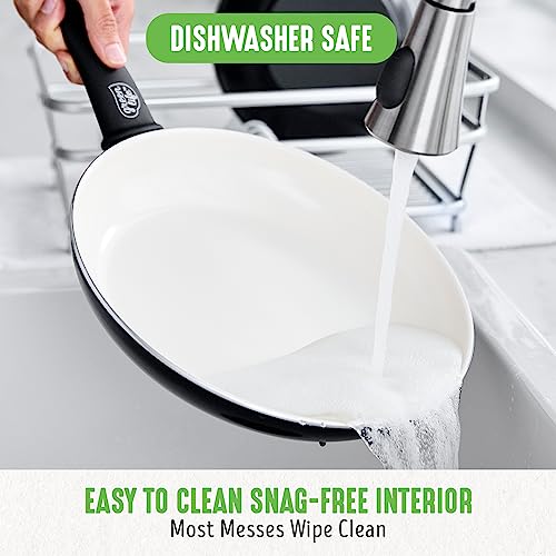 Soft Grip Healthy Ceramic Nonstick 23 Piece Kitchen Cookware Pots and Frying Sauce Saute Pans Set with Kitchen Utensils