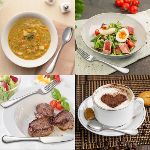 20 Piece Hammered Silverware Set (71.49 Count)