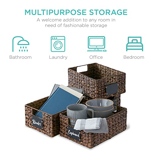Set of 4 9x12in Water Hyacinth Pantry Baskets (4 Count)