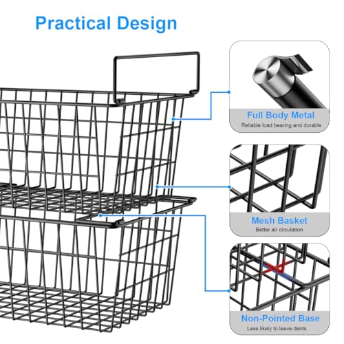 Freezer Organizer Bins Baskets for Chest Deep Freezer 4Pcs (4 Count)