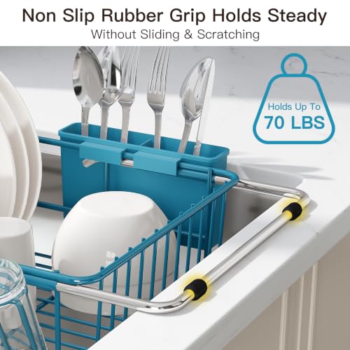 Blue Dish Drying Rack in Sink