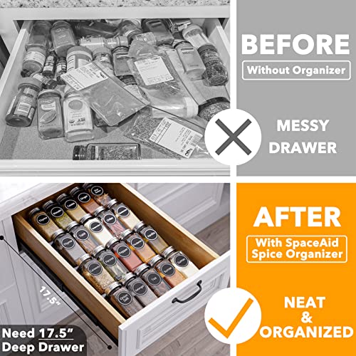 Spice Drawer Organizer with 20 Spice Jars (20 Count)