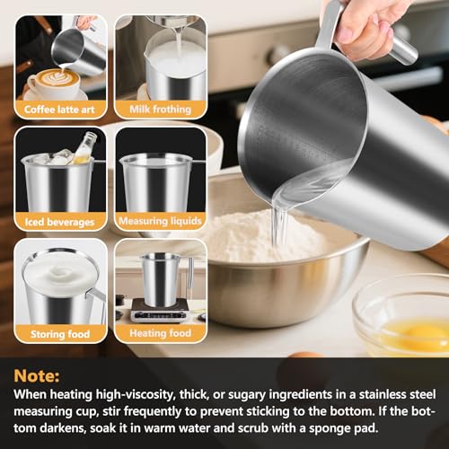 2000ml Stainless Steel Measuring Cup 64 oz with Handle