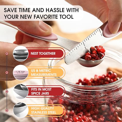 Stainless Steel 8 Magnetic Measuring Spoons Set