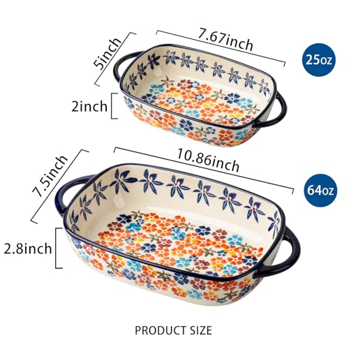 Retro pastoral style Ceramic Baking Dish Rectangular Bakeware Set Baking Pan