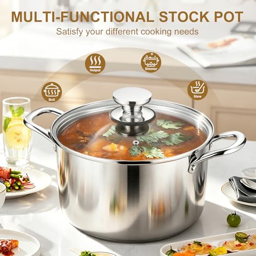 8 Quart Tri Ply Stainless Steel Stock Pot