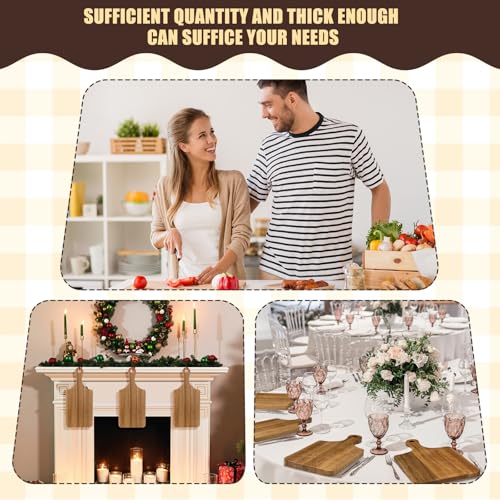 6 Pcs Thick Wood Cutting Boards Bulk for Chopping Serving (6 Count)