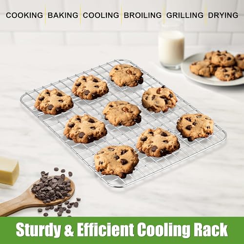 12x9 Inch Stainless Steel Cooling Rack Set Fit Quarter Sheet Pan