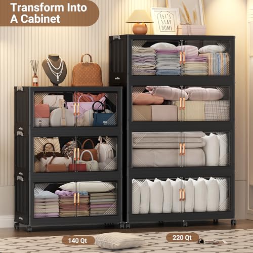 V60 560QT Plastic Stackable Storage Bins with Lid (4 Count)