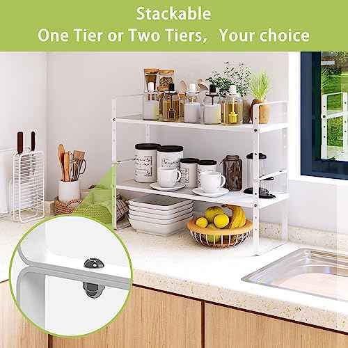 Expandable Cabinet Shelf Organizer Rack