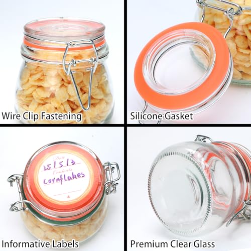 5oz 6pack Small Glass Jars with Airtight Lid (5 Ounce)