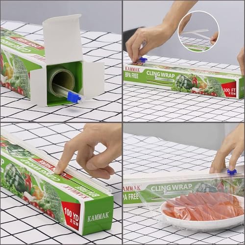 Plastic Wrap Food Wrap with Slide Cutter (600 Sq Ft)