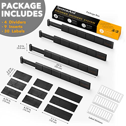 Bamboo Drawer Dividers with Inserts and Labels