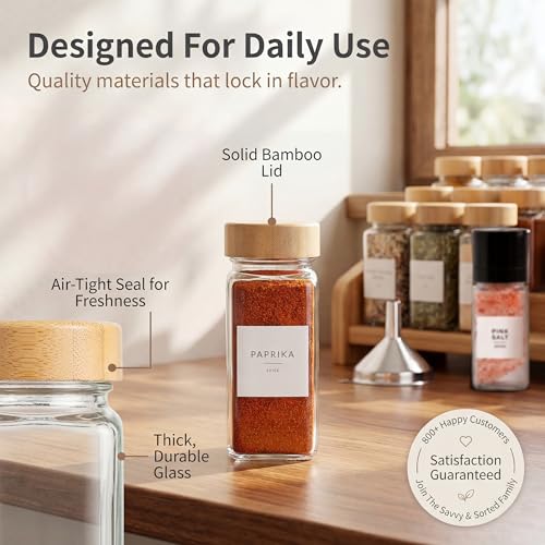 Glass Spice Jars with Label (24 Count)
