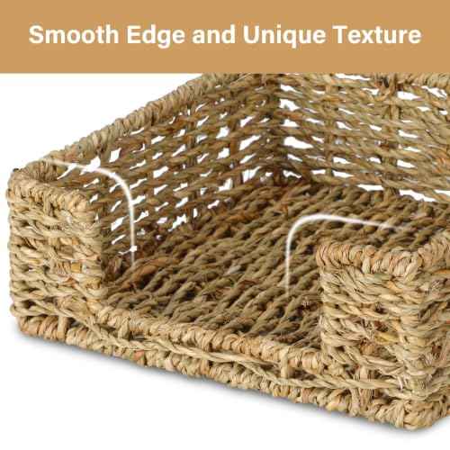 Napkin Holder Wicker Woven Basket Kitchen Decor for Table Dinner Paper Tray