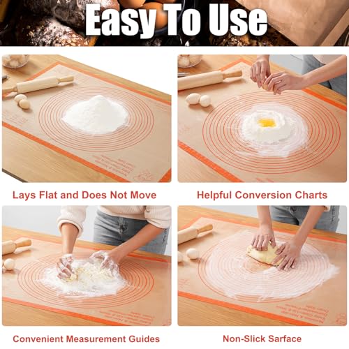 Silicone Pastry Mat 36X24 Inch Baking Mat for Rolling Out Doug