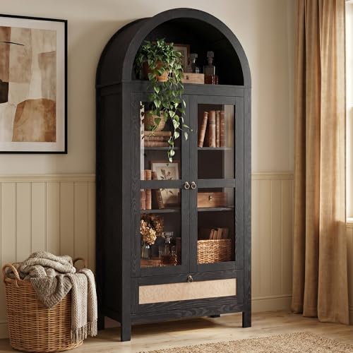 71" Tall Arched Pantry Cabinet with Innovative Drawer