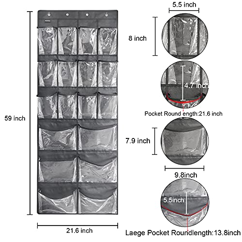 2 Pack Extra Large Hanging Over Door Shoe Organizers (2 Count)
