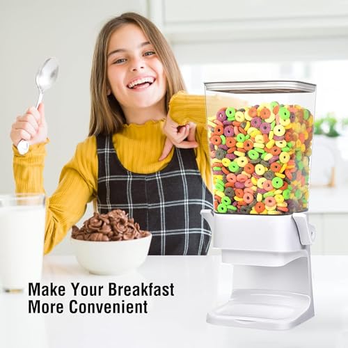 Cereal Dispenser Countertop Large Cereal Containers Storage White (3 Count)