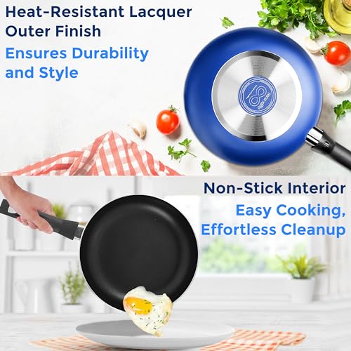 15 Pc Blue Nonstick Cookware Set