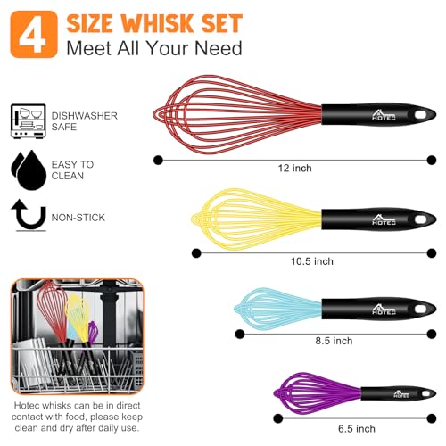 4 Pieces Silicone Whisks Set (4 Count)