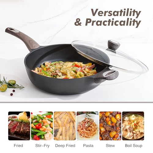 Nonstick Frying Pan Skillet with Lid