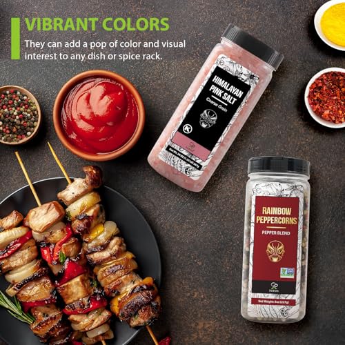 Pink Salt 18 Oz + Rainbow Peppercorns 8 Oz (28 Ounce)