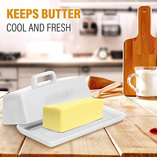 Ceramic Butter Dish Set with Lid and Knife