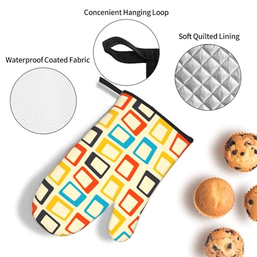 Mid Century Modern Oven Mitts and Pot Holders Sets of 3 (3 Count)